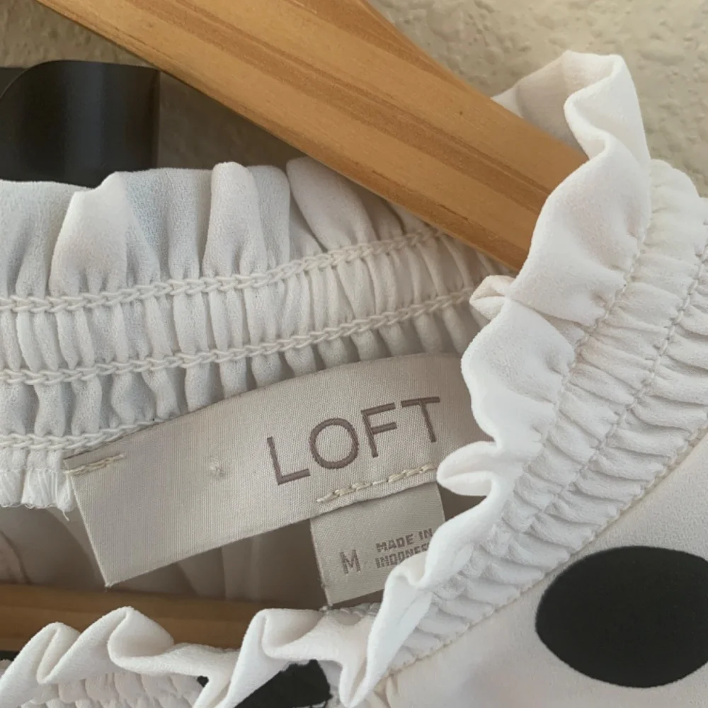 LOFT Ruffle Sleeveless Blouse w/Polka Dots - Picture 2 of 4